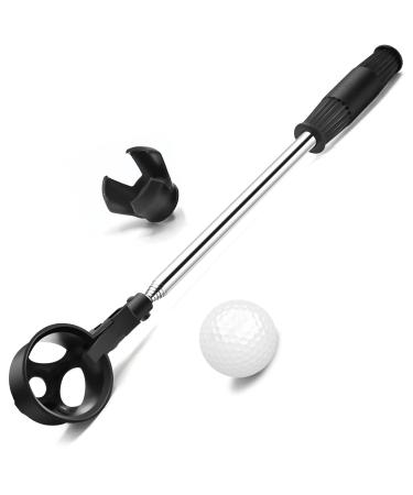 prowithlin Golf Ball Retriever, Stainless Telescopic Extendable Golf Ball Retriever for Water w/Golf Ball Pick Up Retriever Grabber Claw Sucker Tool, Golf Gift for Men 9ft