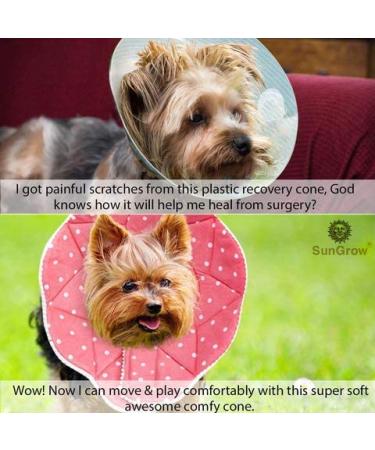 SunGrow Cat Cone Collar 9-10.5 Neck Size Pink - Soft E-Collar for Recovery & Stress Relief - Adjustable Strap Enclosures - Buy Online on SooperMarket.com