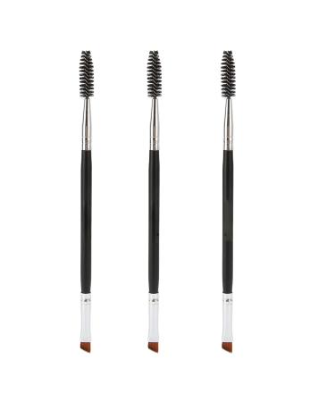 3Pcs Dual Brow Brush Dual Headed Portable Professional Angled Eyebrow Brush for Beauty Room Household Travel