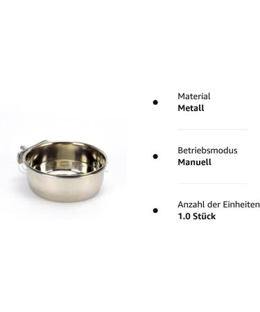 Stainless Steel Hanging Bowl for Birds & Rodents - 0.95L with Screw Holder | Durable Pet Bowl - Buy Online on SooperMarket.com