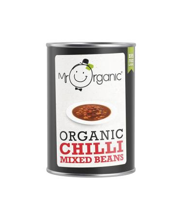 Mr Organic - Organic Chilli Mixed Beans 400g (Pack of 12) - Non GMO & Preservative Free - Gluten Free & Vegan - Spicy Mixed Beans for Easy Home Cooking 400g(Pack of 12)