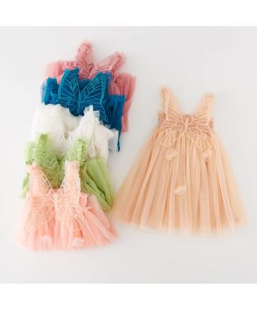 PythJooh Baby Girl Tulle Dress | Sleeveless Butterfly Wings Tutu Princess Dress | Daisy Stars Sundress for 0-4 Years | 12-18 Months | White - Buy Online on SooperMarket.com