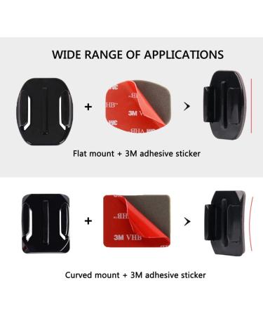 YHSPORT GoPro Adhesive Mounts - 36PCs 3M Glue Pads for Flat & Curved Surfaces Perfect for GoPro & Action Cameras - Buy Online on SooperMarket.com