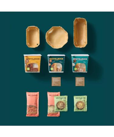 Vegan Bread Baking Mixture Package (3 x 400g) - Includes Baking Pan Dough & Toppings - Whole Grain & Spelled - Buy Online on SooperMarket.com
