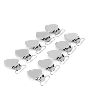 10pcs Pacifier Suspender Clips Heart Shape Insert Pacifier Holder Suspender Clips for Bib Clips and Home Craft