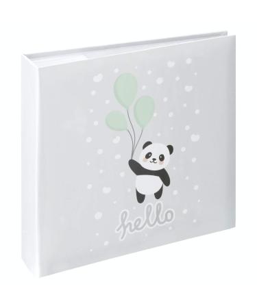 Hama Baby Album Panda (base album for 200 photos in the 10x15 format baby photo album for boys and girls children's album with children's motif for insert) gray