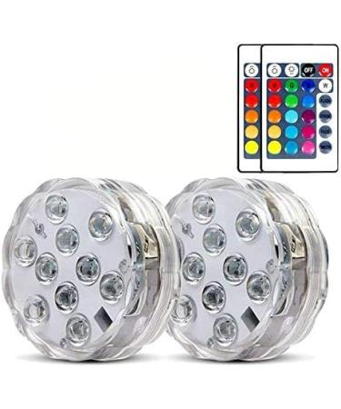 Anzin underwater light with remote control multicolor pool lighting RGB LED 2 pieces of waterproof color change LED magic lights for pool vase spa aquarium pond wedding (2 pieces)