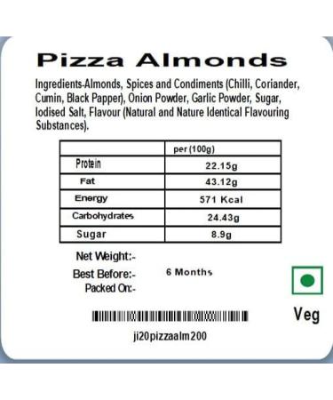 Jaiccha Ghasitaram Rakhi Gifts for Brothers Rakhi Dryfruits - Pack of 2 Pizza Pudina Almonds Pouches Small 200 GMS with 2 Rudraksh rakhis - Buy Online on SooperMarket.com