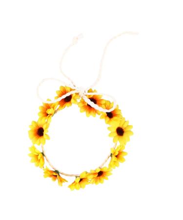FOYTOKI Daisy Headwear Floral Wreath Sunflower Headband Flower Headbands for Daisy Headbands for Women Mens Headbands Wedding Floral Hair Hoop Red Accessories Hawaiian Cosplay Girl Scarf One Size Yellow