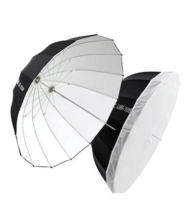 Godox UB-105W 41.3" 105cm Parabolic Deep Reflective Umbrella White Inner Studio Soft Light Umbrella with Withe Diffuser Cover for Photography Video Studio Shooting 105White-inner