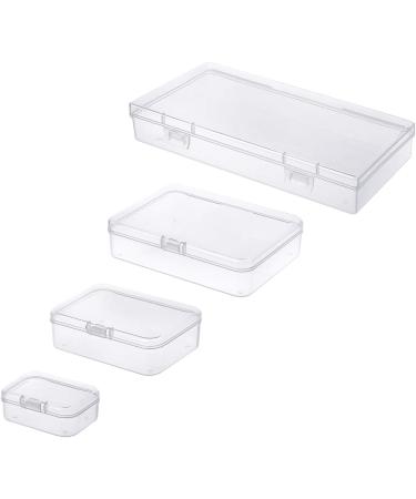 Goodma 24-Piece Rectangular Mini Clear Plastic Storage Box Set for Small Items and Crafts - Buy Online on SooperMarket.com