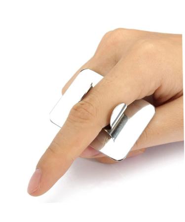 Professional 1PC Nail Art Palette Ring - Stainless Steel Color Mixing Palette for DIY Nail Designs | Handsfree Rectangle Makeup Tool - Buy Online on SooperMarket.com