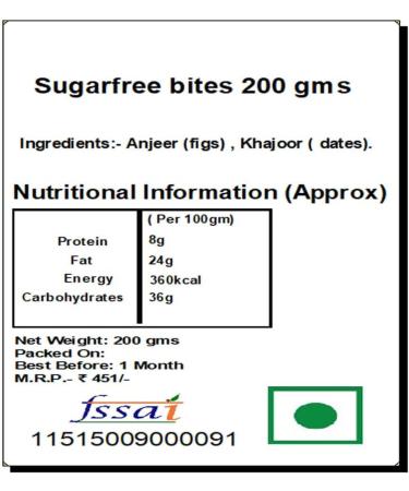 Jaiccha Ghasitaram Bhaidooj Gifts - Sugarfree Bites 200 GMS in Brown Paper Pouch - Buy Online on SooperMarket.com