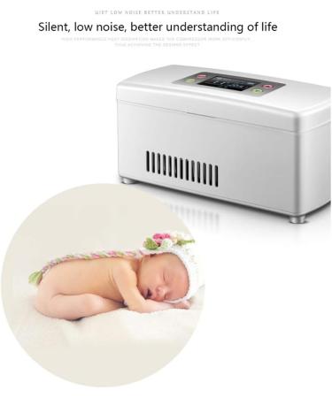 Insulin Car Refrigerator Dual-use Medicine Refrigerator Insulin Charging Refrigerated Box 2-8 C Constant Temperature Large Capacity 207 * 94 * 91MM White - Buy Online on SooperMarket.com