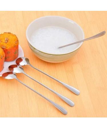 BCDlily Stainless Steel Dinner Spoons Long Handle Tea Coffee Spoons Cutlery Tableware Home Kitchen Dessert Spoon Gift (Silver 2) - Buy Online on SooperMarket.com