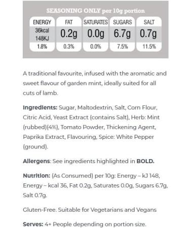 Pureety GLUTEN FREE Marinade Glazes (Garden Mint Marinade Glaze x 4 packs) - Buy Online on SooperMarket.com
