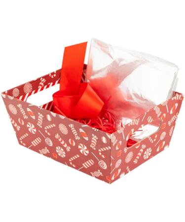 Christmas Pre-filled Hamper Baskets Set with Handles (Red Candy Cane Single) Single Red Candy Cane - Buy Online on SooperMarket.com