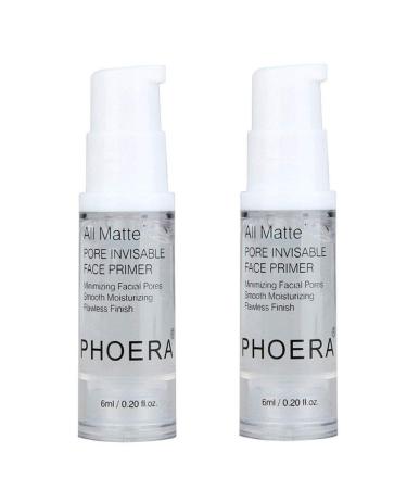 2Pcs Pro Makeup Primer, Long Lasting Hydrating Smoothing Isolated Moisturizing Oil Free Effect Make Up Base Matte Face Foundation Primer 0.20 Fl Oz (Pack of 2)