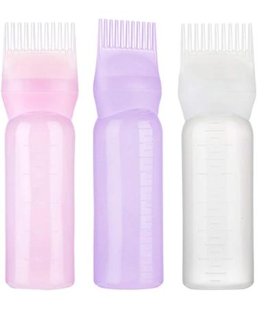 Ehoter 120Ml Applicator Bottle Hair Colour Brush Hair Oil Bottle with Graduated Brush Applicator Bottle Comb Root Comb Salon Hair Coloring Tool (Pink) 1.0 count - Buy Online on SooperMarket.com