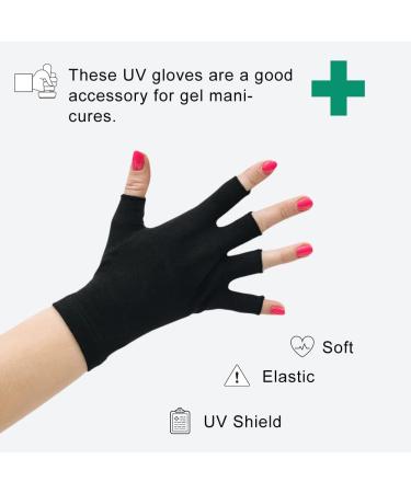UV Shield Gloves for Nail Art | Anti-UV Fingerless Gel Manicure Gloves - Protect Hands from LED Lamps - Buy Online on SooperMarket.com