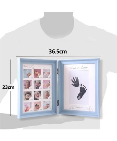 Mikytoper Baby Hand and Footprint Kit - Anniversary Growth Record Baby Gift with Reusable Ink Cartridge Photo Frame - Foldable Blue - Buy Online on SooperMarket.com