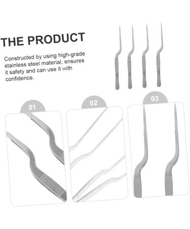 FOMIYES 8 Pcs Stainless Steel Tweezers Ear Cleaning Tools Plant Tools Ceramic Tweezers Cleaning Tools for Ear Cure Ear Tools Earwax Cleaning Tweezers Stainless Steel Ear Tools Silver 16X1.5X1.3CMx2pcs - Buy Online on SooperMarket.com