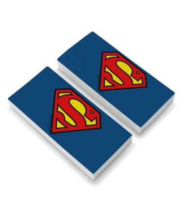 Superman Classic S Shield Logo Eraser Set of 2