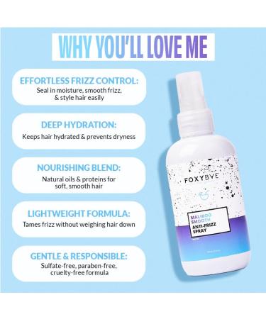 FoxyBae Anti Frizz Spray - with Biotin - Smoothes Hair Hydrates Nourishing - Lightweight Formula - Maliboo Smooth - 6 Fl Oz - Buy Online on SooperMarket.com