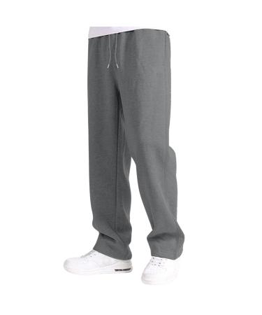 Rumaozia jogging pants Men Width Baggy Sweatpants Cotton Elastic Tailles Sweathosis Pants wide leg sports pants men long breathable yoga pants classic training pants with bags L o gray