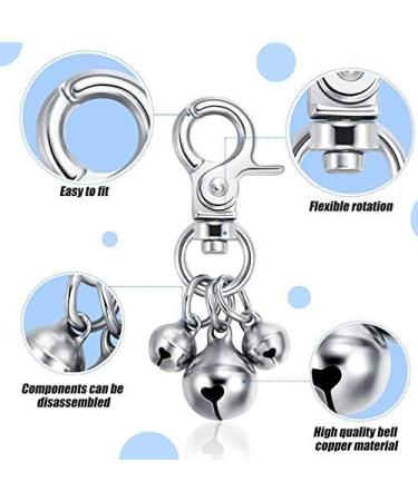 Weewooday 6 Pieces Pet Bells for Collars Loud Dog Bells Key Rings Dog Bell Collar Charm Dog Triple Bell Pendant for Dog Cat Necklace Collar Decoration and Training (Silver) - Buy Online on SooperMarket.com