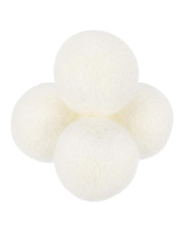 sourcing map 4 Pcs Wool Dryer Balls 1.2 Inches Wool Laundry Dryer Balls for Reducing Clothing Static and Wrinkles White 1.2" White