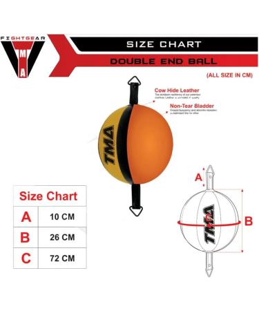 Genuine Cow Hide Leather Double End Speed Ball Boxing Floor to Ceiling Punch Bag - Yellow - Buy Online on SooperMarket.com