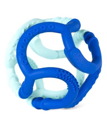 OgoBolli Gummi Teething Ring Sensory Ball Toy for Babies & Toddlers - Non-Toxic Silicone - Blue Blueberry - 6+ Months - Buy Online on SooperMarket.com