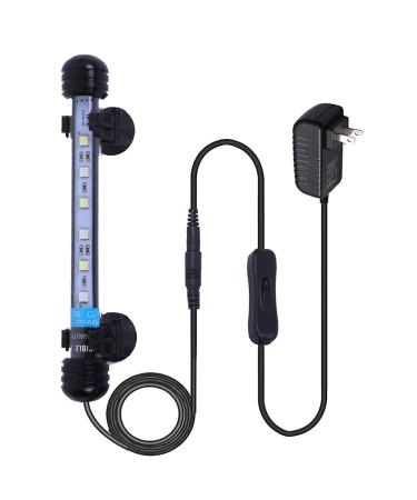 MLJ LED Aquarium Light, 7-44 Inch Waterproof Fish Light White with Blue, RGB Underwater Lamp Submersible LED Light for Fish Tank White&blue 18cm