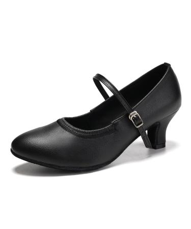 Swdzm dance shoes women Latin closed comfortable salsa character modern tango ballroom dance shoes 38 eu black heel 5cm suede sole