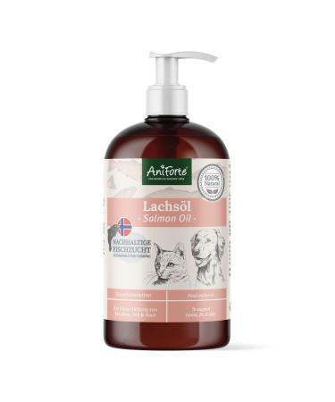 AniForte Premium Salmon Oil for Dogs Cats Horses & Pets 500ml - 100% Pure Natural Norwegian Fish Oil Supplement With Omega 3 6 & EPA DHA & ALA Fatty Acids For Coat & Skin Joints & Brain Health