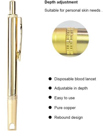 Pure Copper Blood Lancet Pen for Painless Blood Testing - Cupping Bloodletting Device - Buy Online on SooperMarket.com
