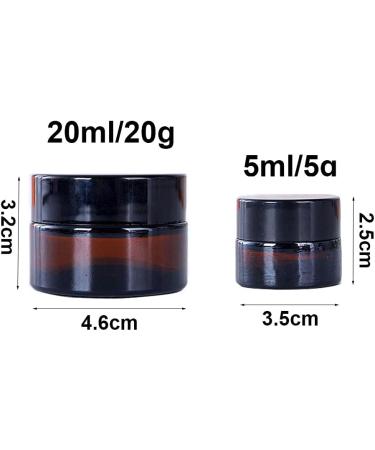 Syixute 6-Piece 5ml Amber Glass Containers - Refillable Brown Cream Can for Cosmetics & Essential Oils - Buy Online on SooperMarket.com