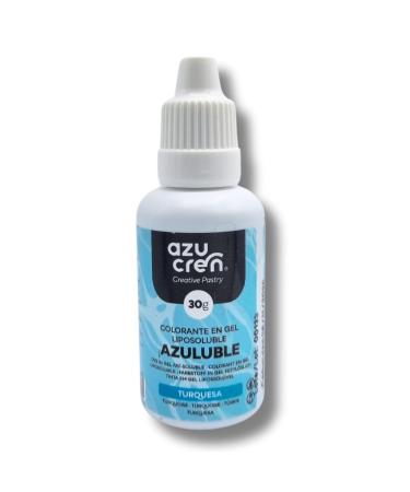Azucren Oil Based Food Gel Colouring Turquoise Ideal for Chocolate Buttercream and Cream 30 G