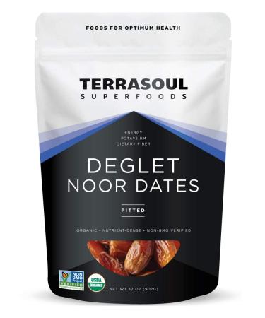 Terrasoul Superfoods Organic Deglet Dates 2 Lbs - Pitted  Fresh  Natural Sweetener