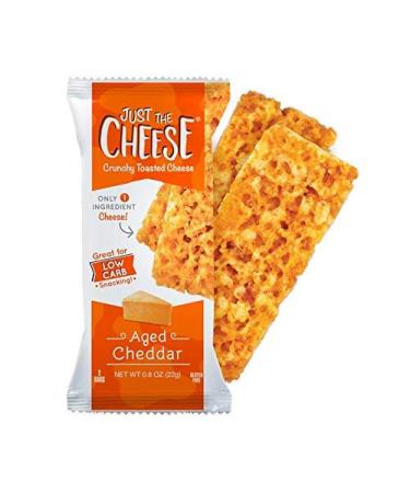 Just the Cheese Bars Low Carb Snack - Baked Keto Snack High Protein Gluten Free Low Carb Cheese Crisps - Aged Cheddar 0.8 Ounces (Pack of 10)