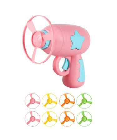 Cat Toys, Interactive Cat Toy for Indoor Cats Exercise, Funny Kitten Fetch Toy with 8 Pieces Flying Propellers, Pet Stuff Tracking Toy for Cat, Kitty, Small Dogs (Pink)