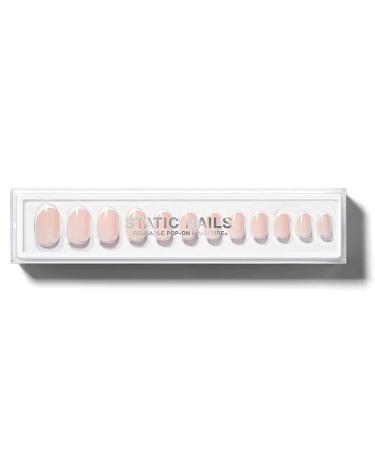 Static Nails Reusable Pop-On Manicure Set | Curved French Round False Nails with Non-Damaging Glue | Nail Set with Static Nail Glue | Fake Acrylic Press On Nails - Buy Online on SooperMarket.com
