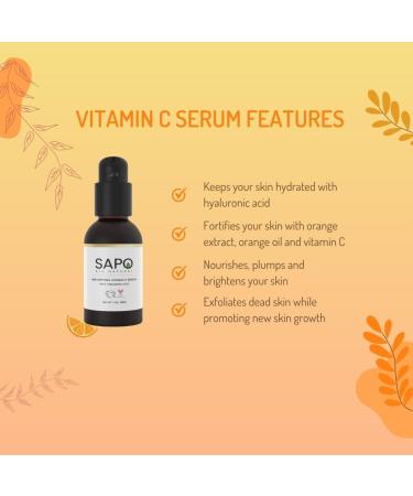 Shop Vitamin C Serum - Exfoliating Nourishing & Brightening | Hyaluronic Acid Chamomile & Citrus Oil - 1 Fl Oz - International Shipping Available - Buy Online on SooperMarket.com