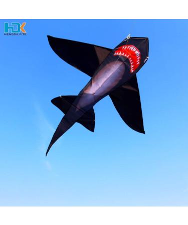HENGDA Shark Kite - Easy to Assemble and Fly | for Kids and Adults | Beach, Park, Yard | 49x53in Black - Buy Online on SooperMarket.com
