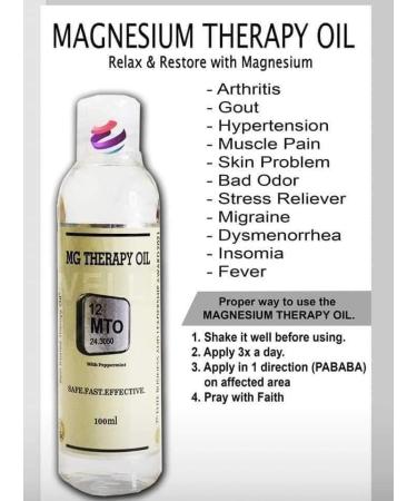 Magnesium Oil for Foot Pain and Bad Odor Body Pain Headache Back Pain Skin irritation Dry Skin - 100ml - For External use Only - Buy Online on SooperMarket.com