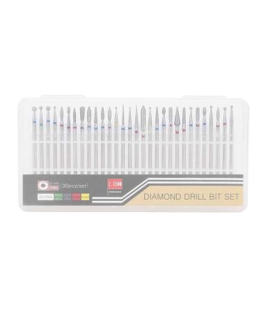 Russian Manicure Drill Bits  30Pcs/Set Diamond Grinding Head Burr Set  Drill Bits Manicure Pedicure Tools Polishing Buffing for Polishing Buffing Bits A