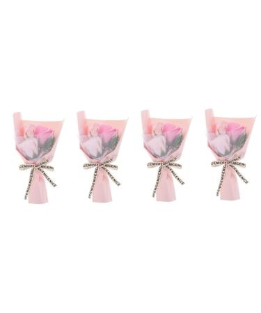 Amosfun 4pcs Simulation Carnation Mother Decorate Wedding Pinkx4pcs 25X14.5CMx4pcs