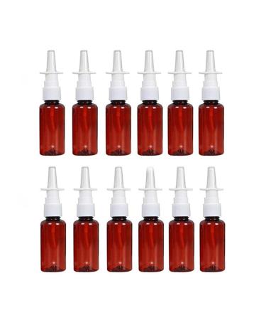 Vasana 12 pieces of amber plastic spray bottles refillable nose spray bottles make-up water travel container for perfume essential oils use of salt applications 20ml/0.67oz