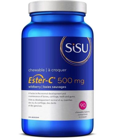 Sisu Ester-C 500mg Chewable Tablets Berry Naturally Sweetened Vitamin C with 24-hour Immune Support Less Acidic Better Absored & Rentained Than Other Forms of Vitamin C Gluten Free & Vegan Berry 90 count (Pack of 1)